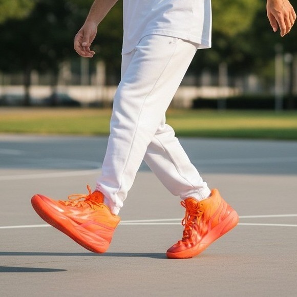 Puma MB.02 LaMelo Ball Mens Basketball Shoes Sz 10 Supernova Fiery Coral Orange main image 7